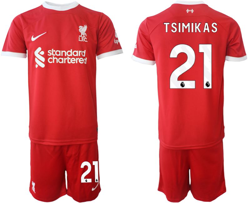 Men 2023-2024 Club Liverpool home red #21 Soccer Jersey